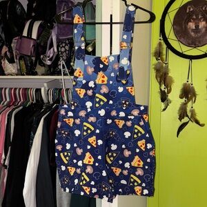 Blackmilk Carebears Overall Blue Pizza Print High Waist Shorts L